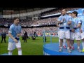 Manchester City lift the Premier League trophy after being crowned champions