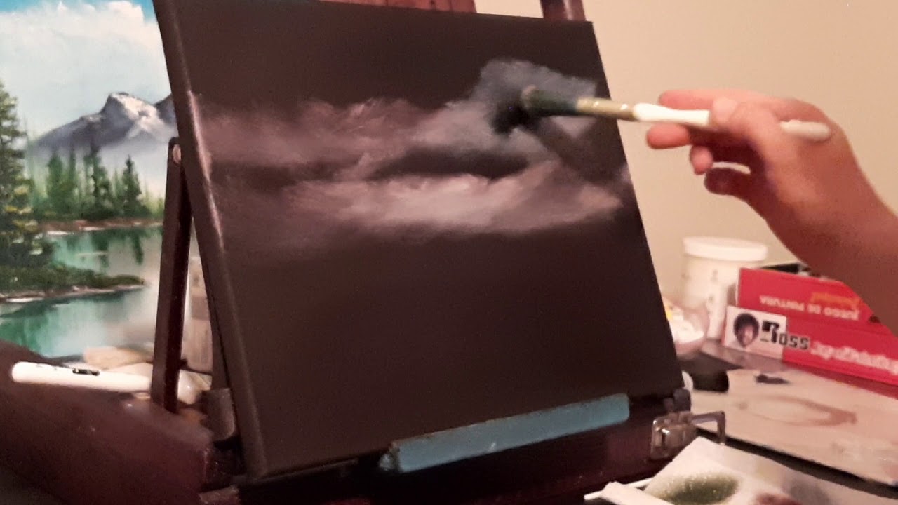 Black Canvas Oil Painting Easy Stunning Sunset Sky Pt.1 Bob Ross Style -  Youtube