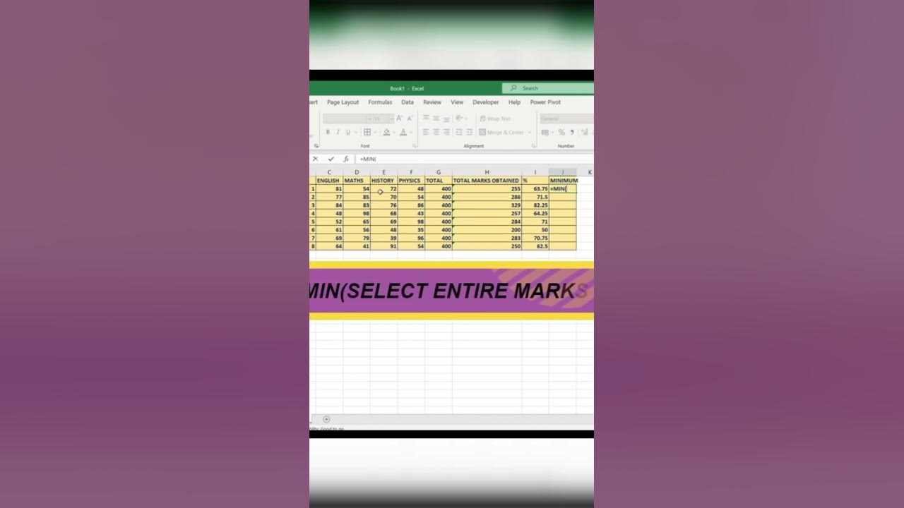 Find Minimum Value In Excel shortvideo shorts youtubeshorts excel find-minimum-value-in-excel-shortvideo-shorts-youtubeshorts-excel