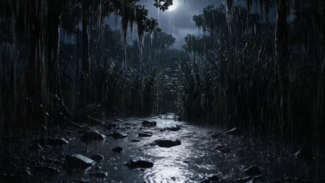 Dark Rain Ambience LIVE – ASMR Rain Sounds in Forest Night | Deep Sleep ...