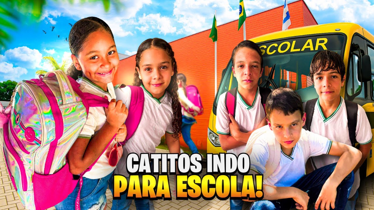 CATITOS INDO PARA ESCOLA