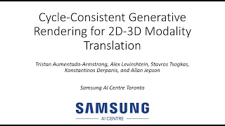 [Short] Cycle-Consistent Generative Rendering for 2D-3D Modality Translation