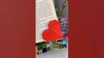 DIY paper origami heart bookmark 💌