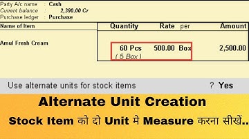 Alternate Unit in Tally | How to use alternate unit