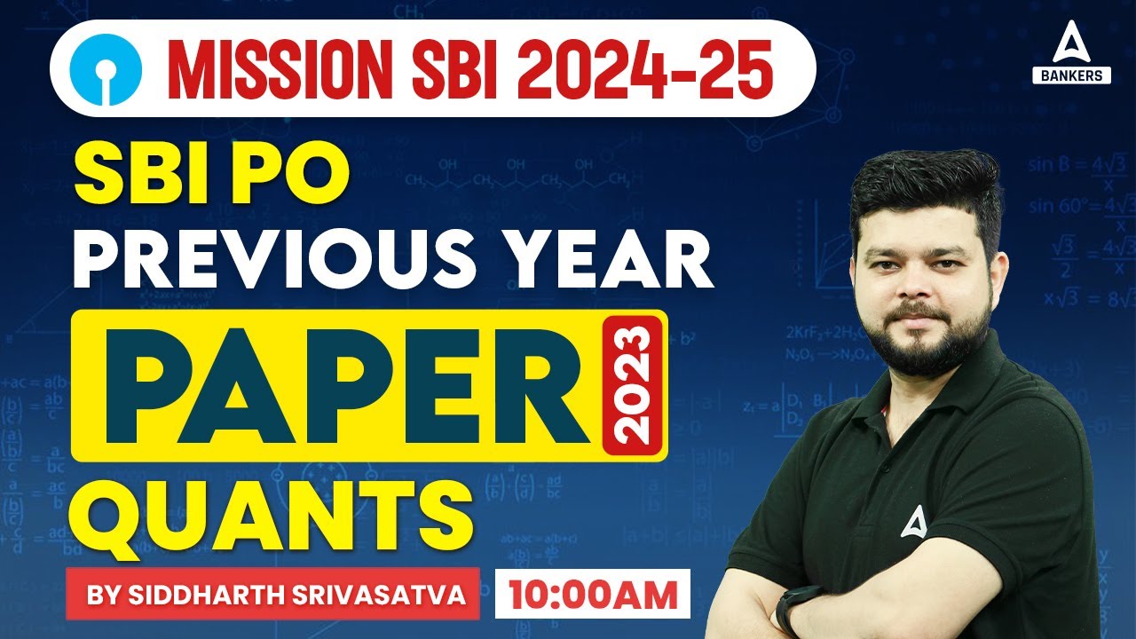SBI PO Quant 2024 | SBI PO Quant Previous Year Question Paper 2023 | By ...