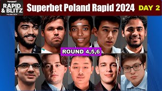 Round 4,5,6 | Superbet Poland Rapid 2024 | Carlsen, Pragg, Abdusattorov, Duda, Erigaisi, Gukesh...