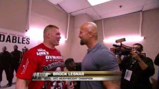 UFC 116 (Year: 2010) - Brock Lesnar & The Rock hug