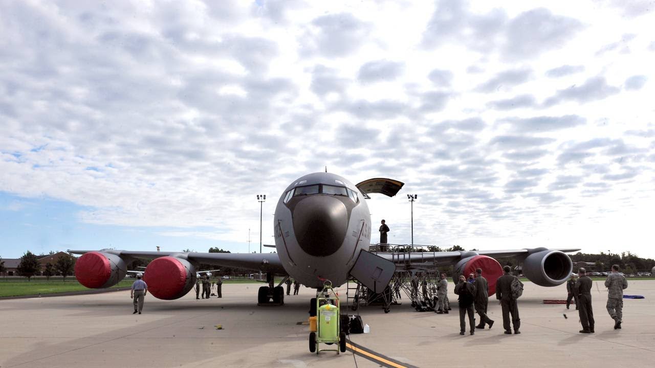 KC-135 Conducts Hot-Pit Refueling for Fight Global Mobility Missions Specified Defense Strategy
