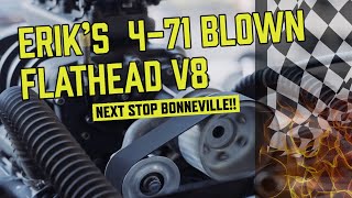 471 Blown Flathead V8  Flathead Erik's Engine Test Run! #flathead #v8
