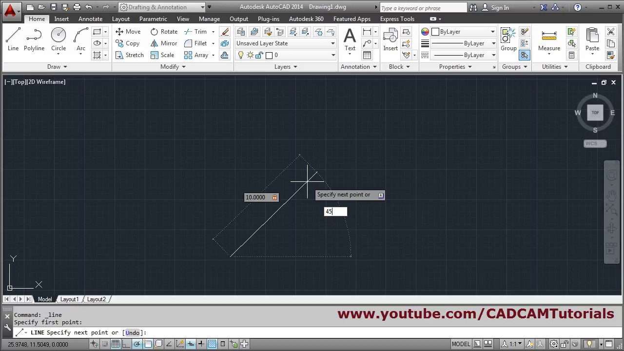 AutoCAD Draw Line in Degrees Minutes Seconds YouTube