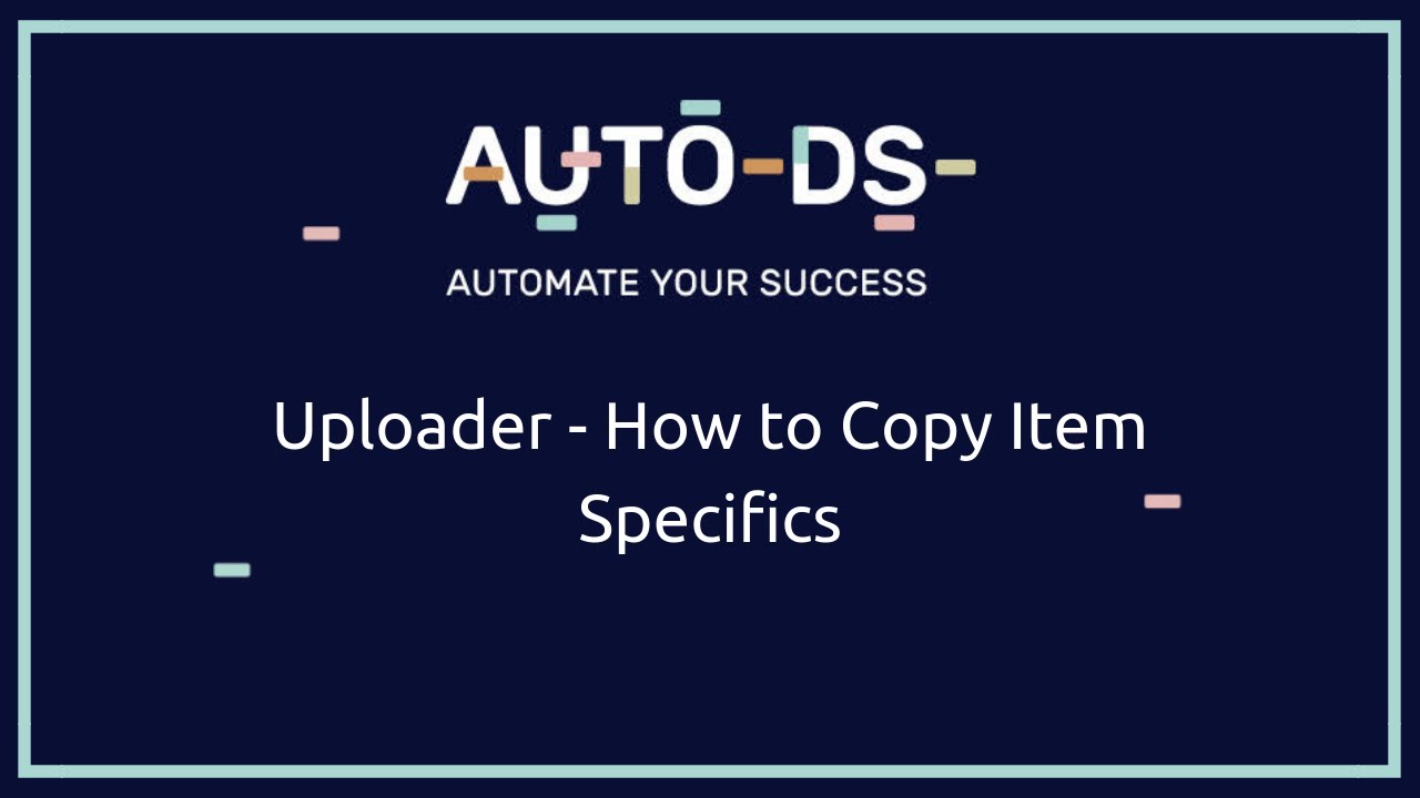 Uploader - How to Copy item Specifics - YouTube