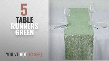 Best Table Runners Green [2018]: TRLYC 12 by 108-Inch Mint Sequin Tablerunner For Wedding/Party