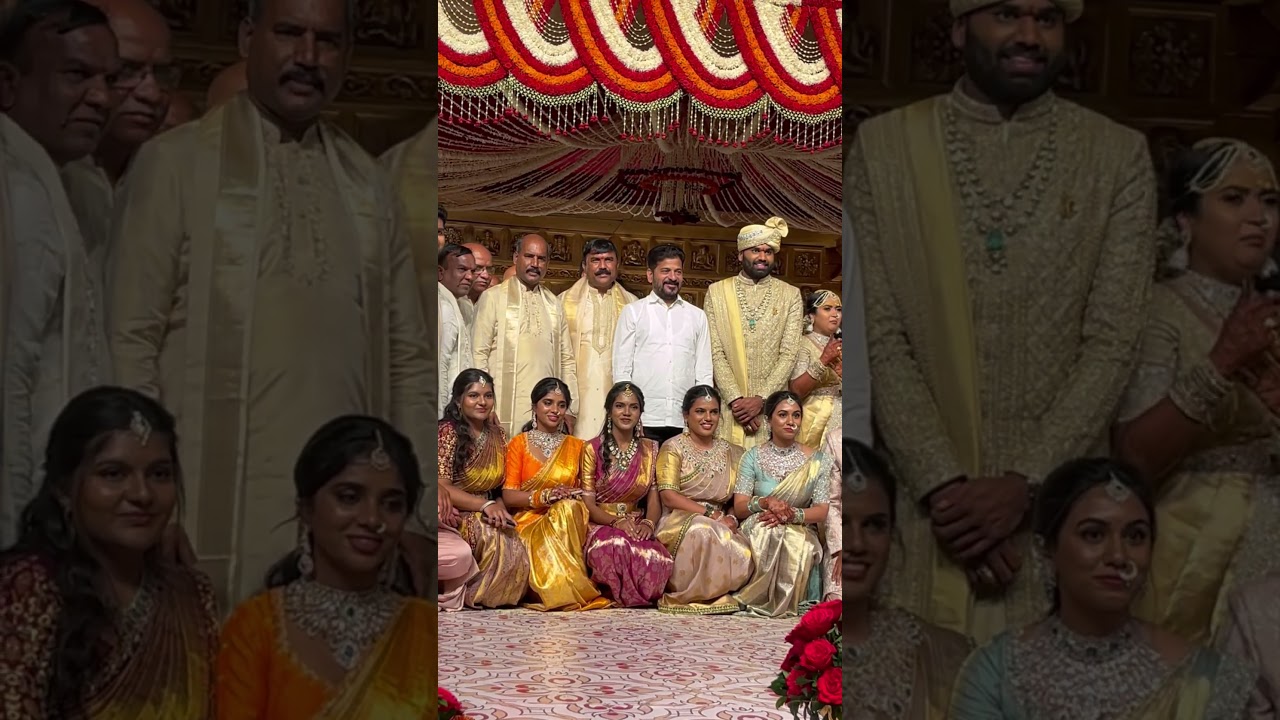 Family photo with cm revanth reddy at wedding