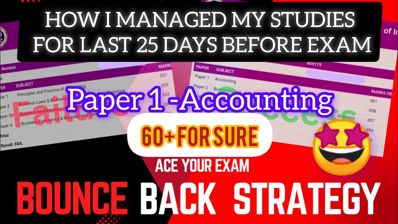 Last 25 days strategy for CA foundation exam| ultimate study plan| # ...