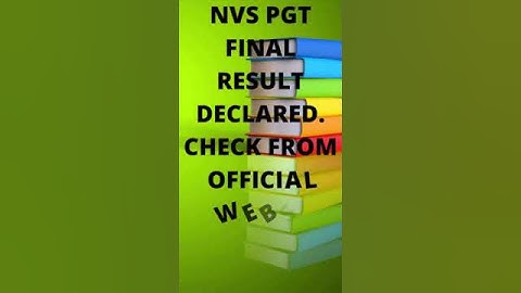NVS PGT FINAL RESULT DECLARED #gyankalash #nvs #pgt #viral #trending #latest #breakingnews