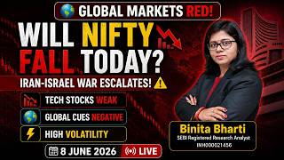 Will Nifty Fall Today? Iran-Israel War Escalation &amp; Tech Stocks Under Pressure | LIVE 8 june 2026