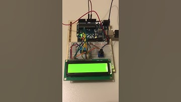 Arduino with LCD displaying temperature and humidity.