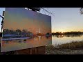 Plein Air Oil Painting - Dawn on the River #shorts