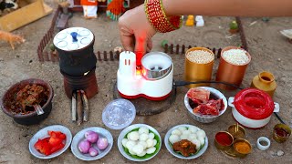 Soft Idli Batter Making - In Real Working Miniature Mixer Grinder + Mutton Gravy | The Tiny Foods screenshot 2