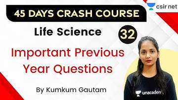 10:30 AM - CSIR NET 2020 | 45 Days Crash Course | Life Science by Kumkum Gautam | Important PYQ