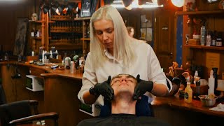 ASMR LADY BARBER💈Royal Shave and Premium Head Massage Treatments