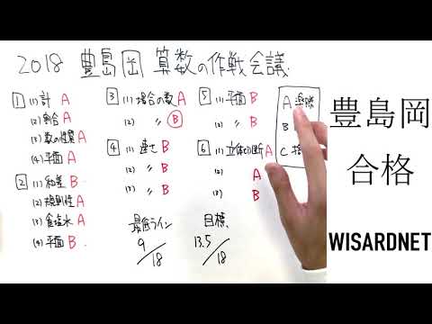 豊島岡第1回 2018年度 算数 合格への作戦会議【中学受験】 - YouTube