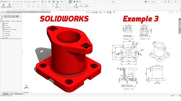 SolidWorks Tutorial – Intermediate Example 3 | Part & Drawing Practice