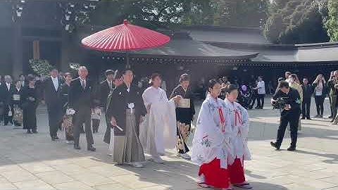 Traditional marriage in Meiji Temple, Tokyo.JAPAN 