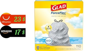 Glad Trash Bags, ForceFlex Tall Kitchen Drawstring Garbage Bags