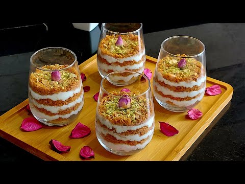 من أروع التحليات لي ممكن تحضروها😋كؤوس الكنافة بالكريمة👍البنة و التقرميشة يااا سلام😋😋