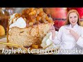 The BEST Apple Pie Caramel Cheesecake Recipe!! With Apple Pie Filling & Whipped Cream!