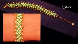 How to make🎄 Bugle beaded🎄Diagonal bracelet 🎄#beading #diyjewelry#howto#jewellery#bracelets#diy