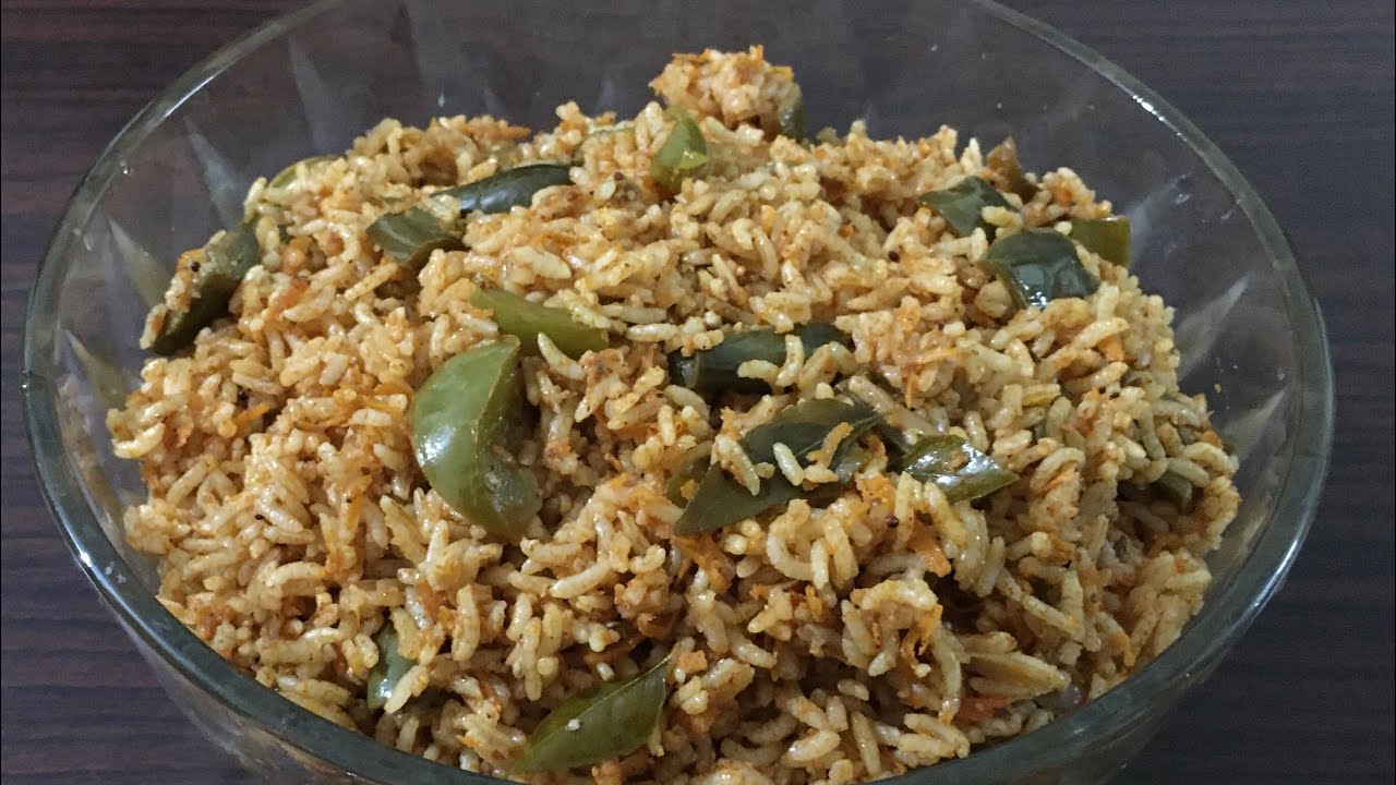 ಕ್ಯಾಪ್ಸಿಕಮ್ ವಾಂಗಿಬಾತ್ Capsicum Vangibath Capsicum Rice Bath YouTube
