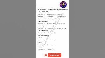 10th Chemistry Pairing Scheme 2025