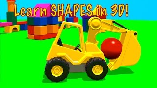 Learn Shapes! 3D Excavator Cartoons for Kids.Kids Construction.Videos for Kids.SPHERE screenshot 5