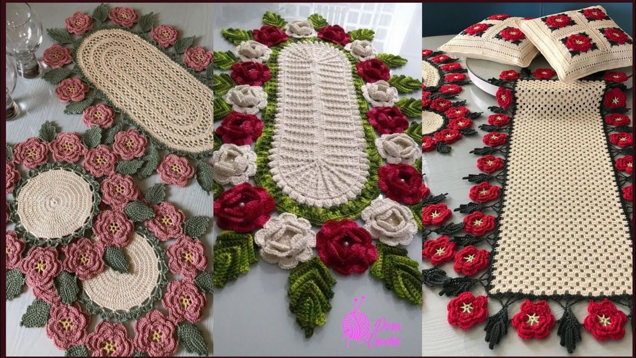 Top 50 Top-class handmade crochet table runner patterns/ latest beautiful crochet table cover ideas