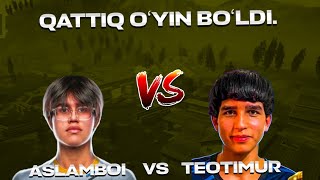 Aslamboi vs TeoTimur qonli tdm🩸|Aslamboi yutqizdimi?🤔|Tez koʻring✅#pubgmobile #teotimur#aslamboi