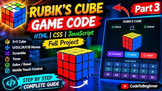Full Rubik's Cube Game in Javascript Full Code #3 Guide