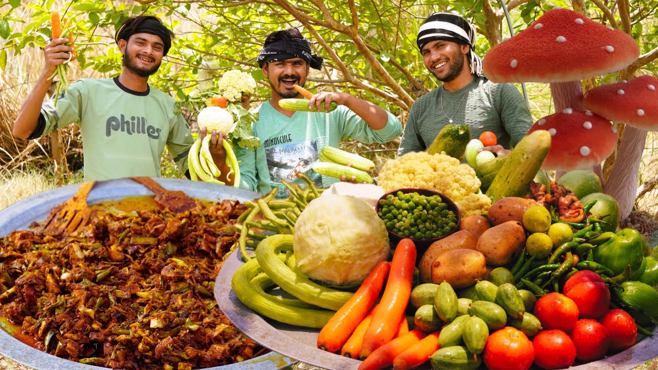 COLORFUL TRADITIONAL MIX VEG SABJI | VEGETABLES CUTTING & COOKING ...