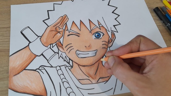 Como desenhar o NARUTO UZUMAKI passo a passo - How to draw Naruto 