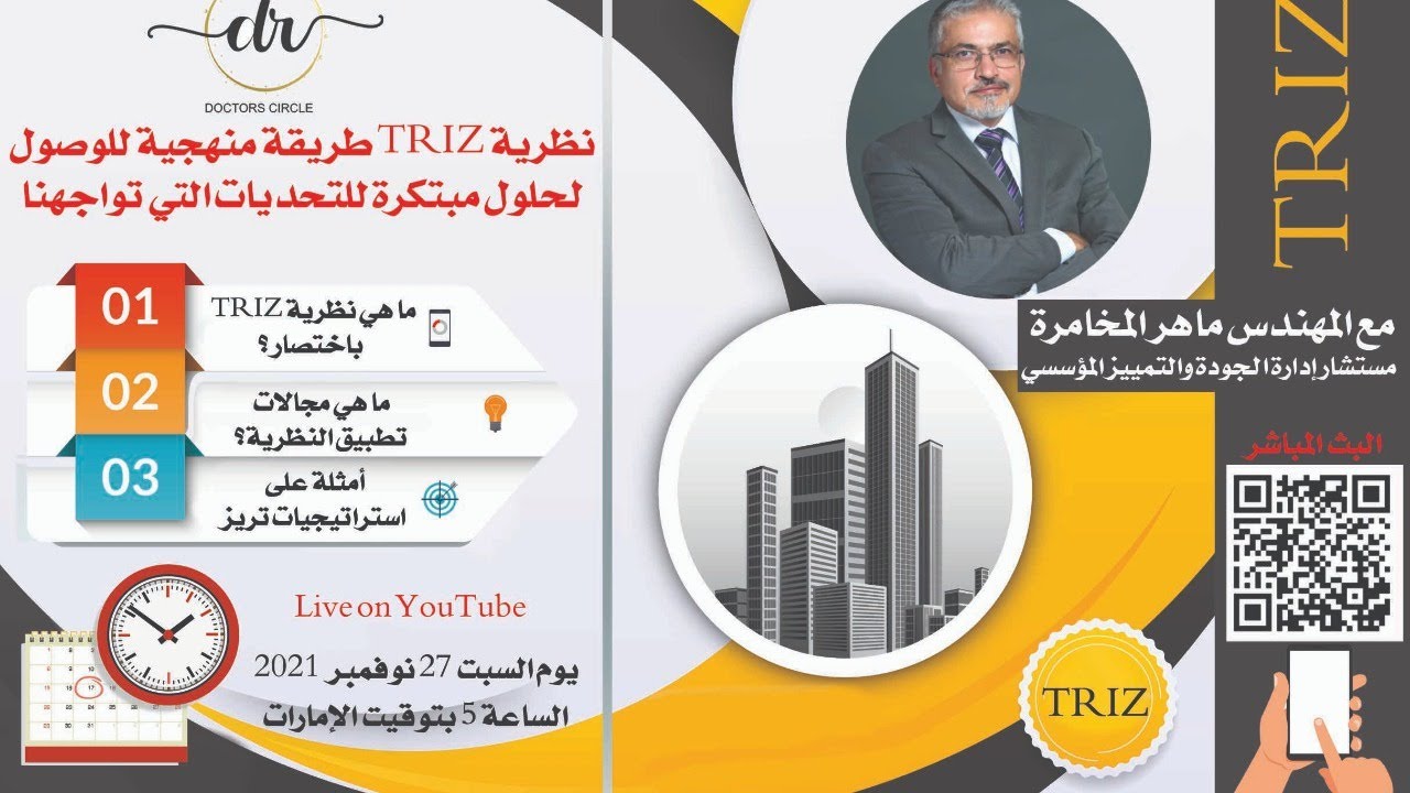 نظرية تريز طريقة منهجية للوصول إلى حلول مبتكرة  مع م. ماهر المخامرة