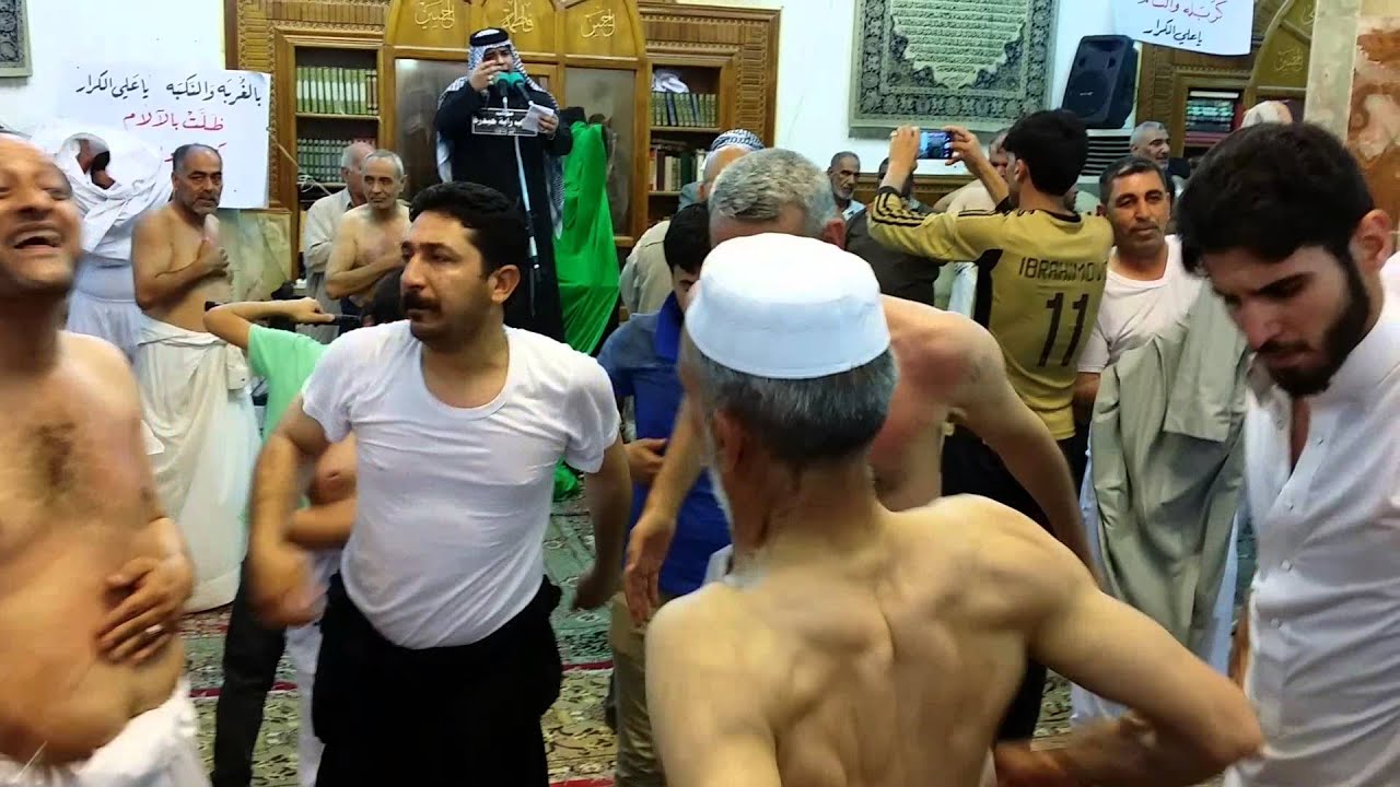 موكب شباب راية حيدره وفات زينب جامع الشيخ الطوسي عدسة حسين لعريض 2015  خادم الموكب الشاب سيف علو