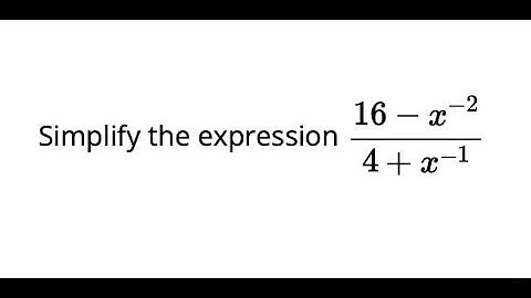 Simplify a Complex Fraction Expressed Using Negative Exponents