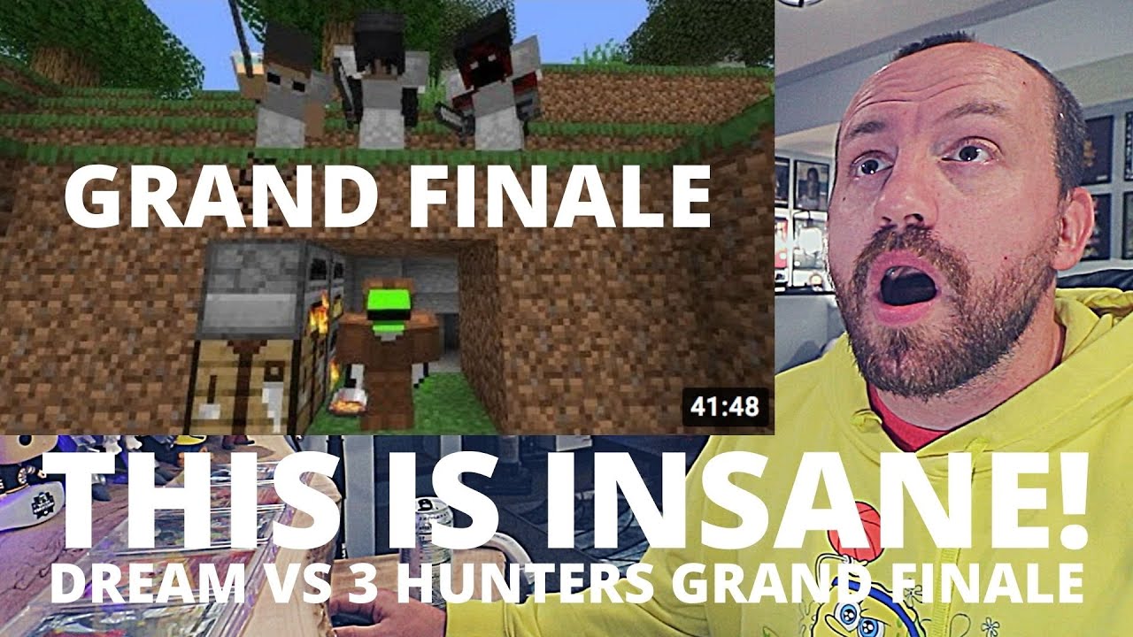 CRAZIEST ONE! Dream Minecraft Speedrunner VS 3 Hunters GRAND FINALE (REACTION!) Minecraft Manhunt