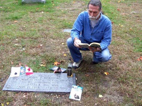 Reading at Jack Kerouac's grave