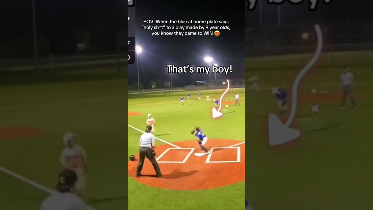 Great Play by 9 Year Old Throwing Out Runner at Plate