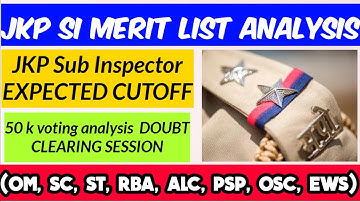 JKP DETAILED CUTOFF VIDEO || FULL ANALYSIS || #jkpsi #jkssb #ad #jkpsiupdateCATEOGEY WISE CUTOFF SI.