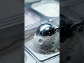 White and Gray Marbled ICE Cream Sphere form the Moon itself!! #satisfying #foodart
