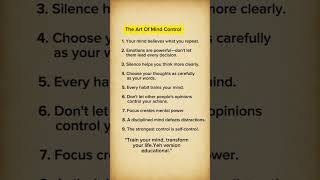 The Art Of Mind Control#mind control#the art of mind control# psychology#mindset#self control