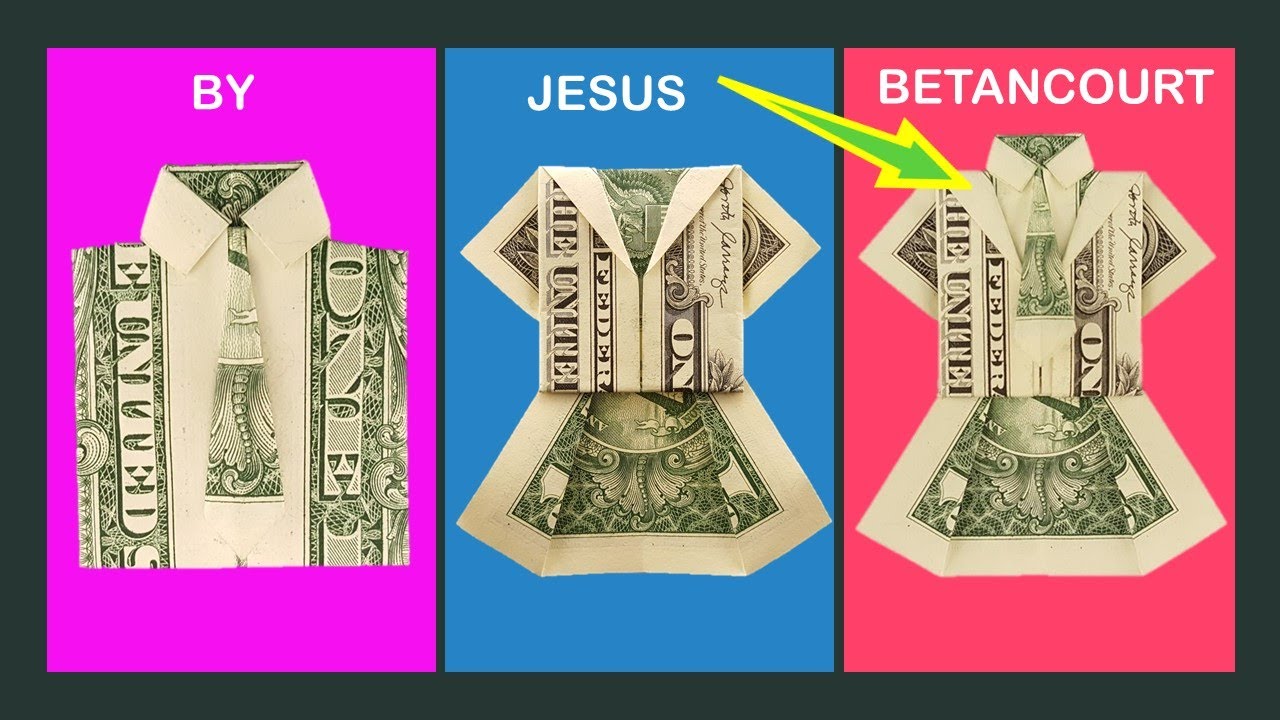 DOLLAR ORIGAMI DRESS WITH SHIRT AND TIE " Instructions " YouTube